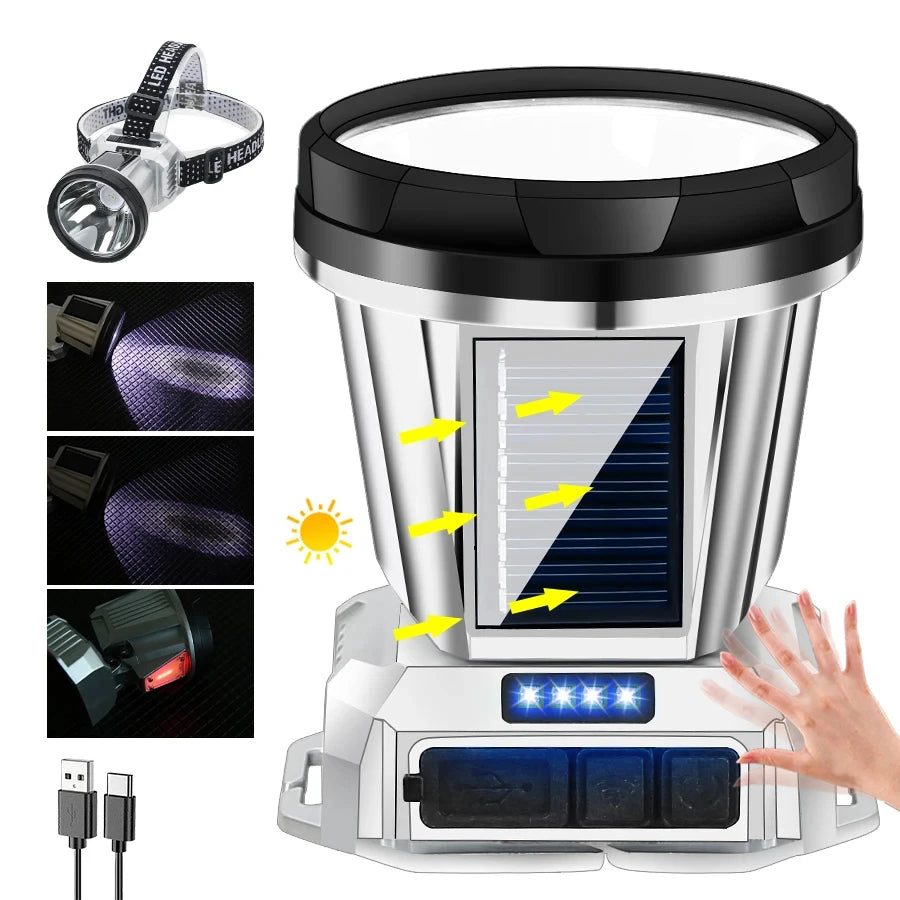 Lampe frontale LED rechargeable haute puissance ultra-lumineuse, lampe torche d'extérieur à charge d'urgence haute luminosité, lampe de pêche