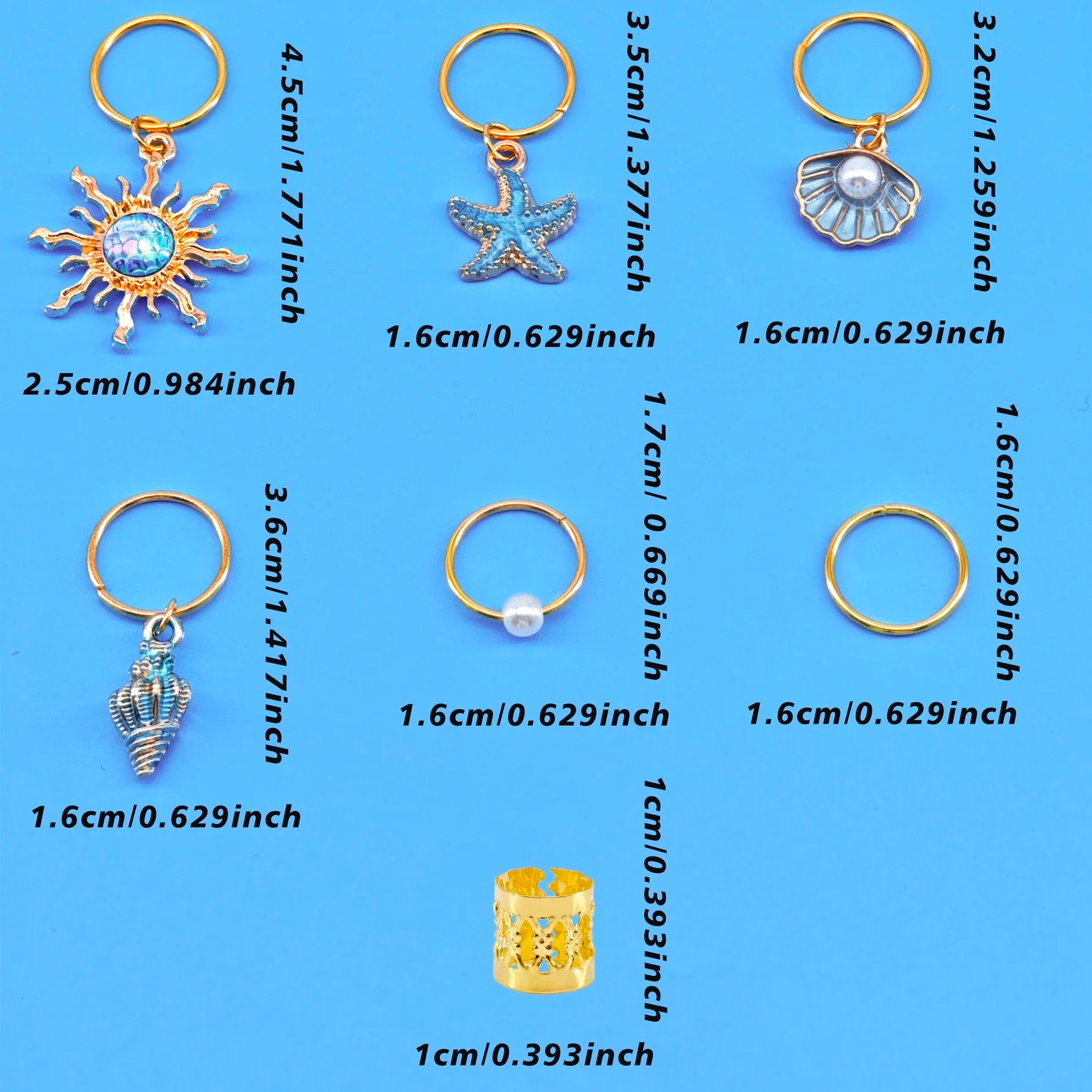 45 piezas de accesorios para el cabello con elementos marinos barrocos para rastas, joyas para el cabello de verano para bailes y fiestas, festival de música
