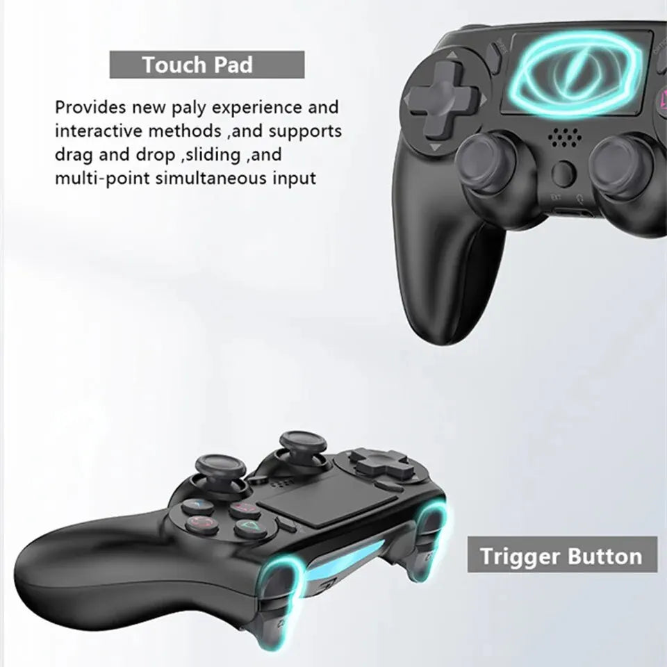 Mando inalámbrico GAMINJA con giroscopios de seis ejes, controlador de juego de doble vibración para PS4, PS3, consola de juegos, Windows 7, 8, 10, PC Joystick