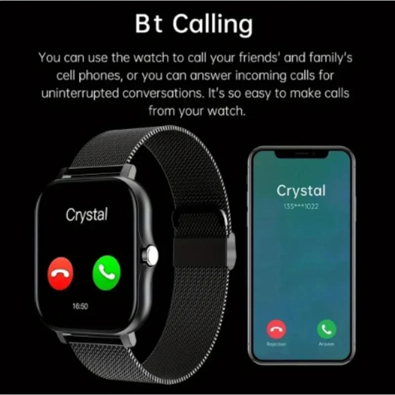 Smartwatch para teléfono Android. Pantalla a color de 1,44 pulgadas, táctil, llamada Bluetooth, carga magnética.