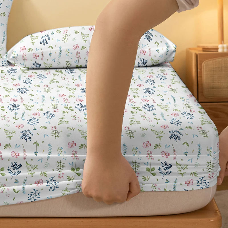 Fire årstider Menn og kvinner Enkelt Mote Plantetrykk Slipt Sengeteppe Hjem Soverom Hotell