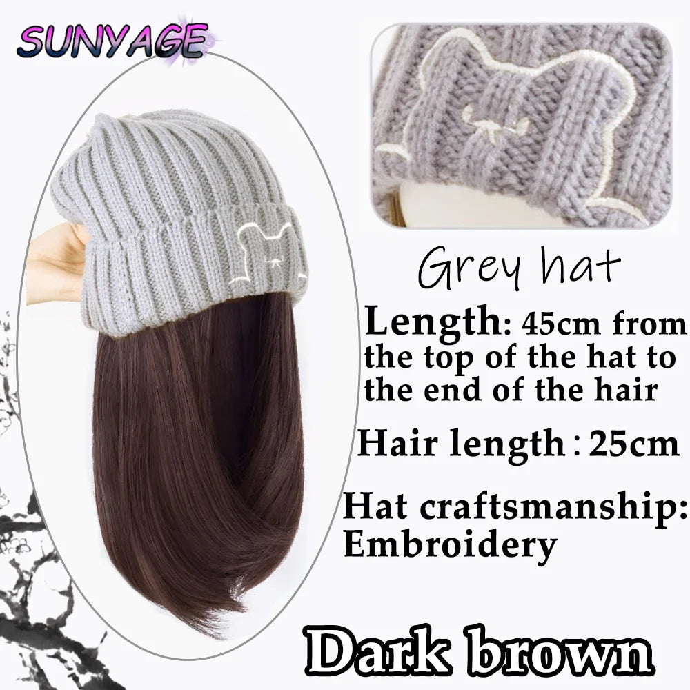 Gorro con peluca y extensión de cabello