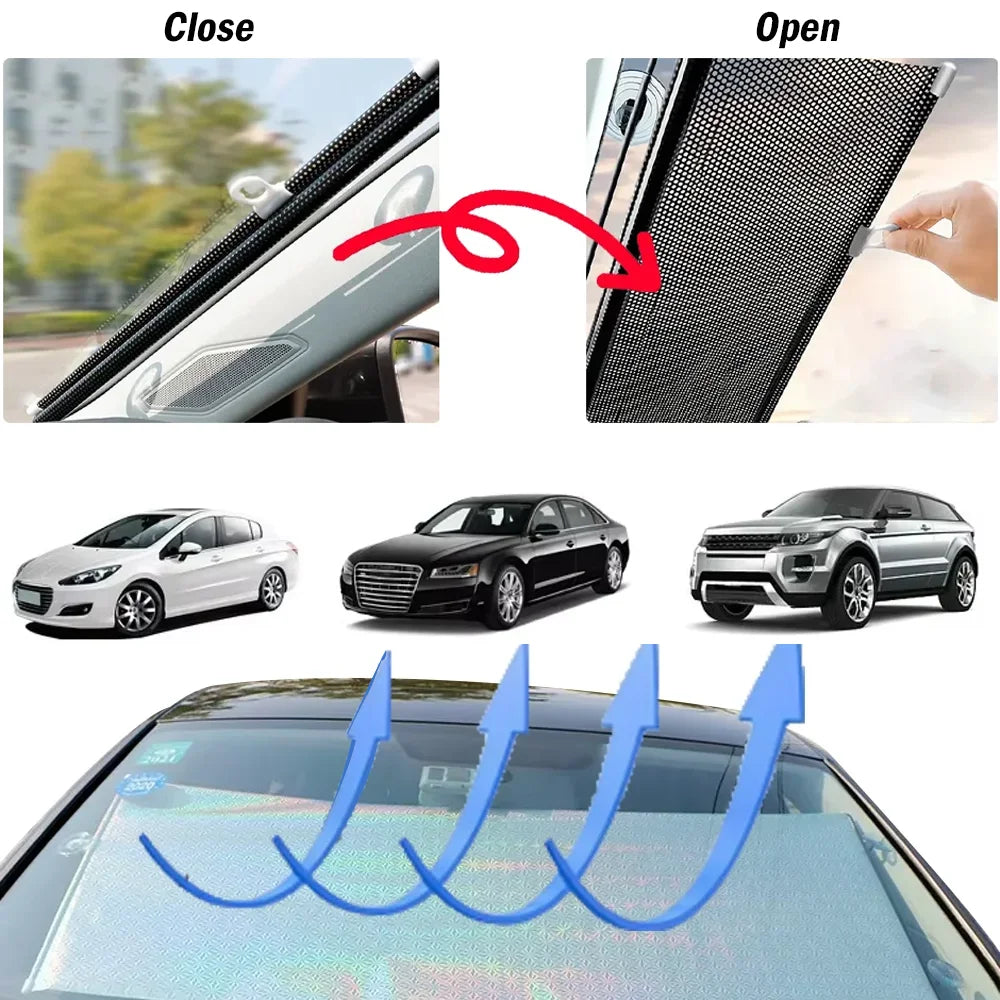 Retractable Car Windshield SunShade Versatile Portable Fully Functional Cars Front Window Sunblind Curtains Auto Accessories