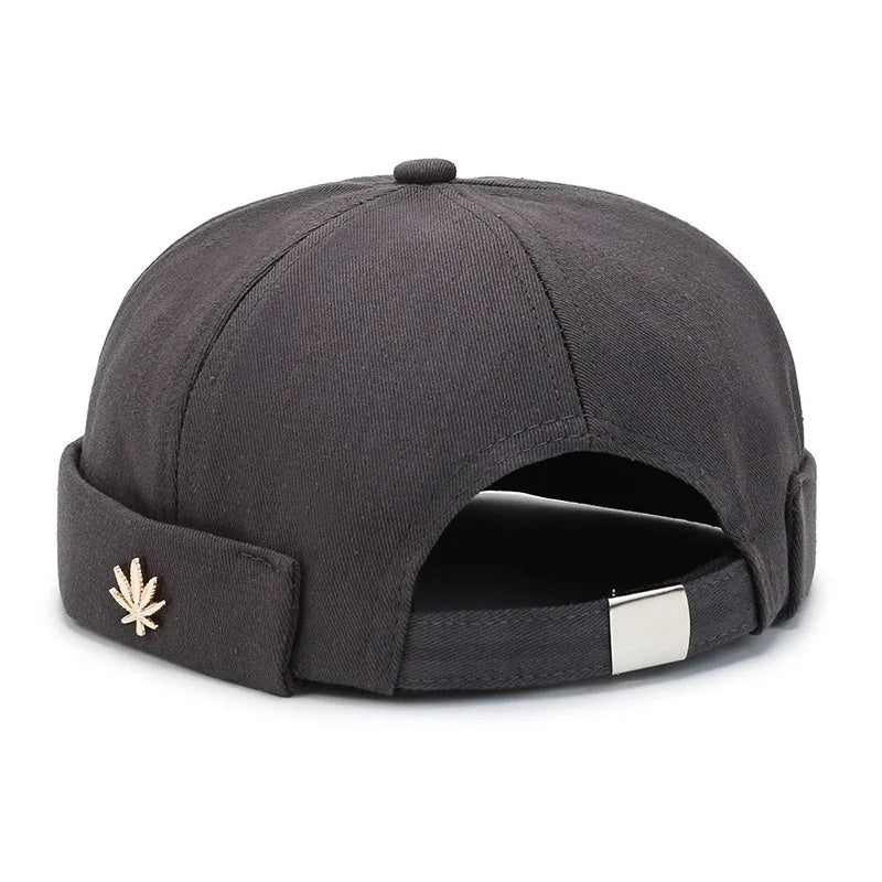 Gorro de punto vintage con bordado de palma para hombre, gorro docker, gorro de propietario de primavera, gorro sin ala unisex de Hip Hop, gorros ajustables