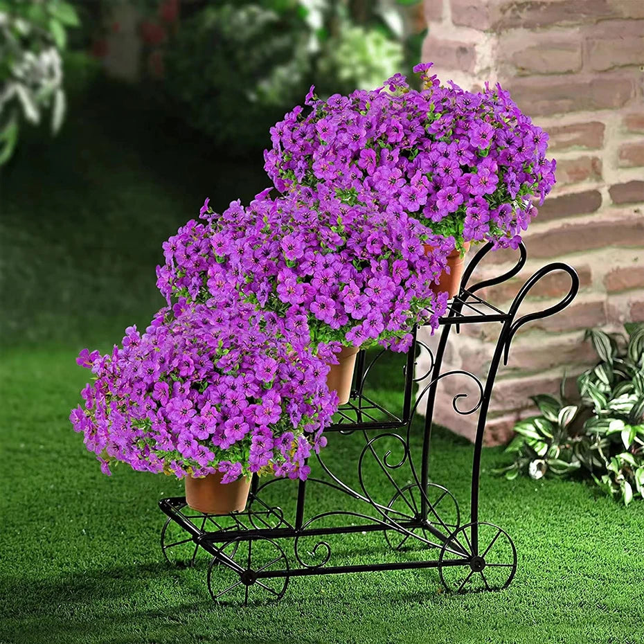 Flores artificiales para exterior, resistentes a los rayos UV, plantas sintéticas para jardín, bodas, hogar, cocina, decoración de granja, plantas artificiales
