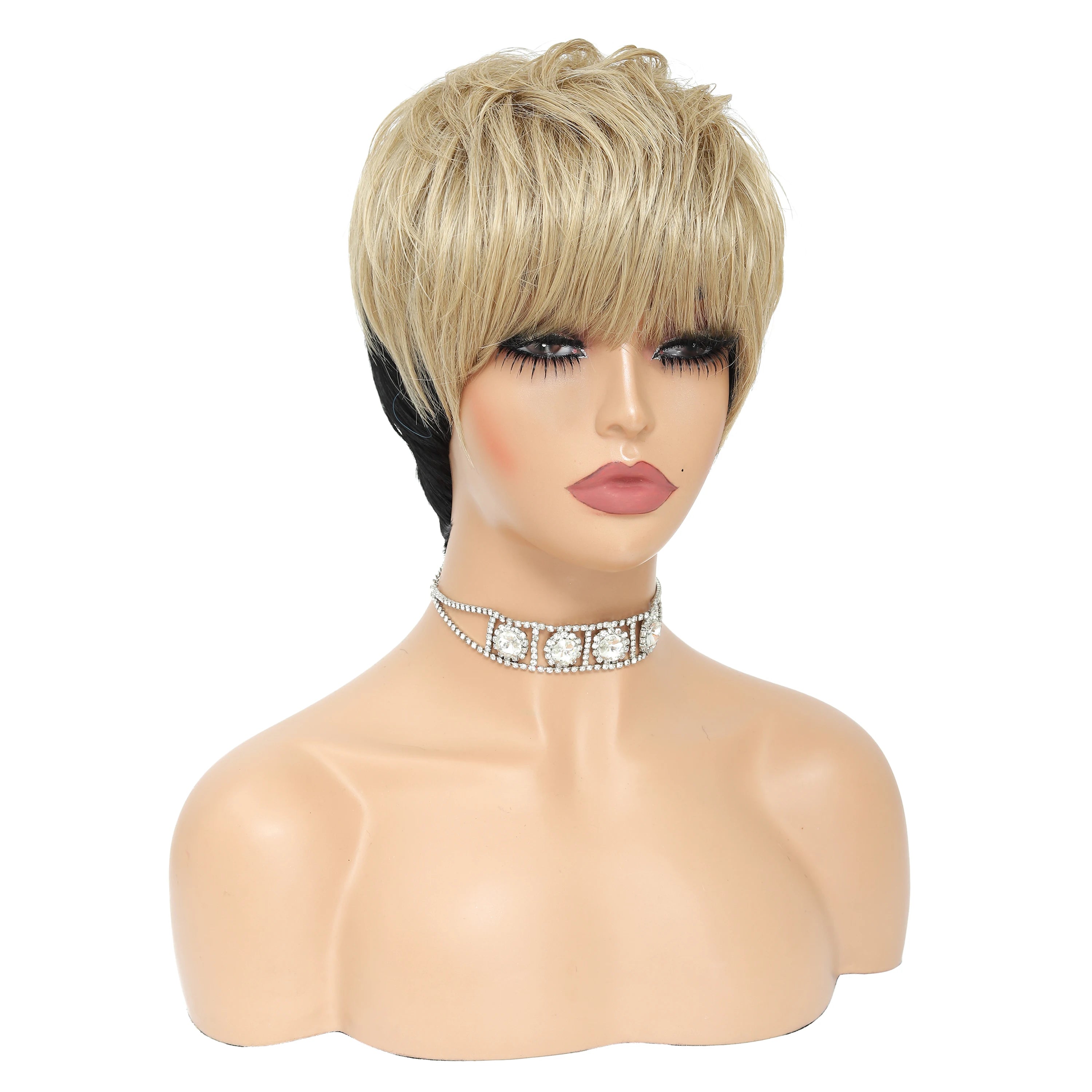 Perruque pixie avec frange