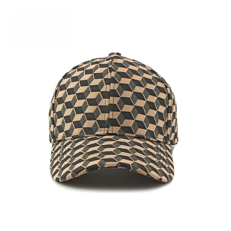 Casquette de baseball à carreaux 3D avec soleil