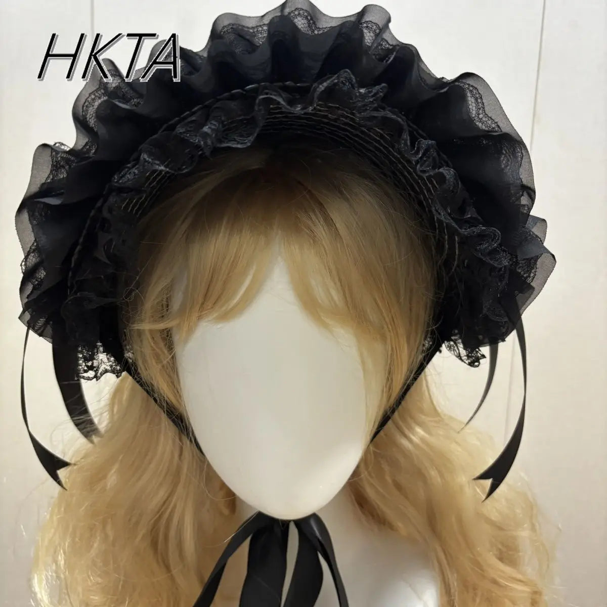 Lolita Flowers Pleated Lace Print Lace Up Women Straw Hat Spring Sweet Girls Cosplay Hair Clip Cap Kawaii Lolita Caps Black Hat