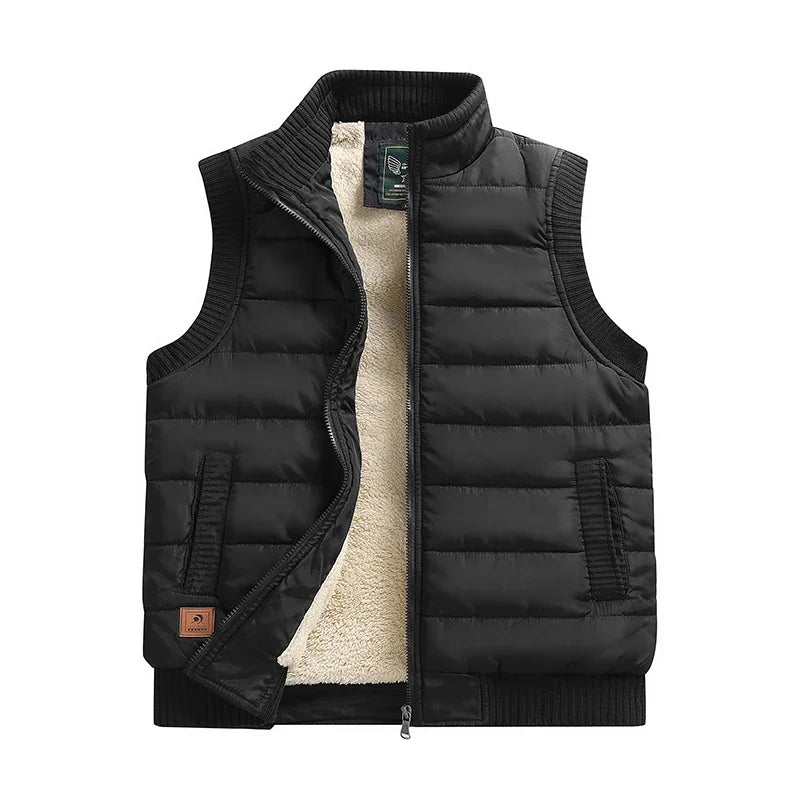 Men's Vest Lightweight Padded Thickening Vests Sleeveless Fleece Jackets Men Winter Warm Coat Waistcoat Plus Size 6xl Outdoor