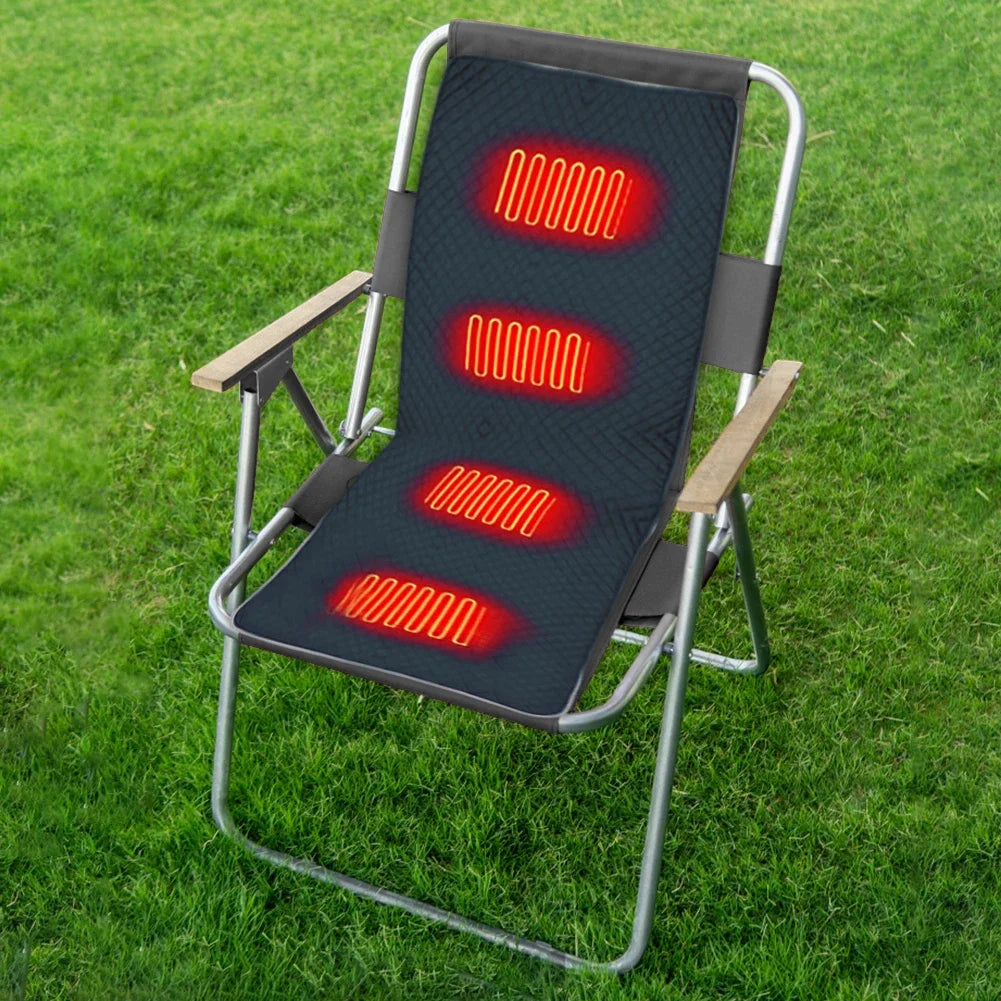 4 Heated Areas Camping Chair Heated Mat USB/Type-C Rechargeable 3 Speed Adjustable Smart Temperature Control Winter Warm Pads