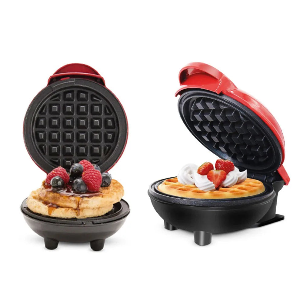 Multi Functional Mini Heart-shaped Waffle Maker Double-sided Heated Breakfast Toaster, Portable Baking Machine Family Party
