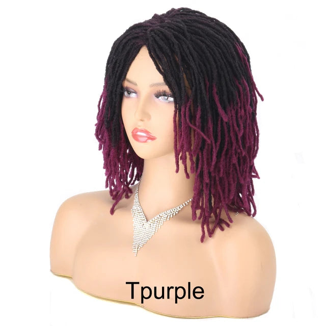 10Inches Braided Wigs Afro Bob Wig Synthetic DreadLock Wigs For Black Woman Short Curly Ends Cosplay Yun Rong Hair