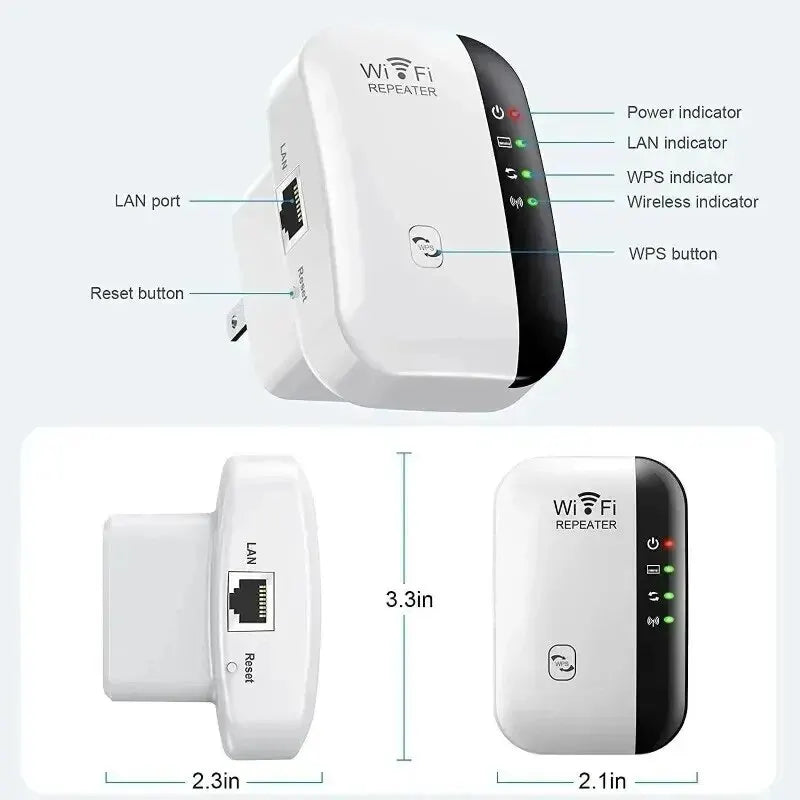 Amplificador de señal inalámbrica Extensor WiFi Repetidor de red Panecillo al vapor Amplificación de señal de router doméstico de banda ancha AP