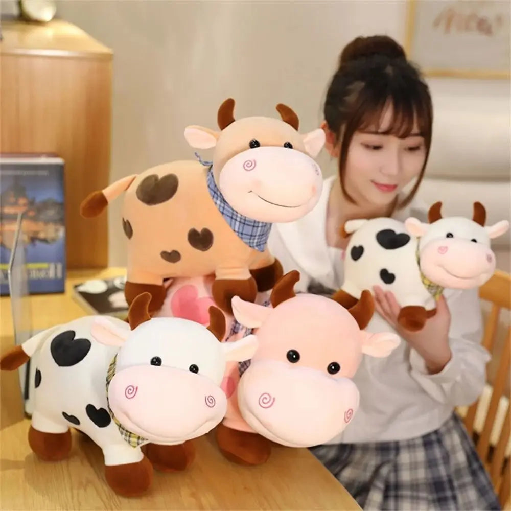 Juguete de decoración para el hogar, animales de peluche suaves, juguete de peluche para niñas, muñeco de peluche de animal, juguete de peluche de vaca, juguete de peluche de ganado, muñeco de peluche de toro