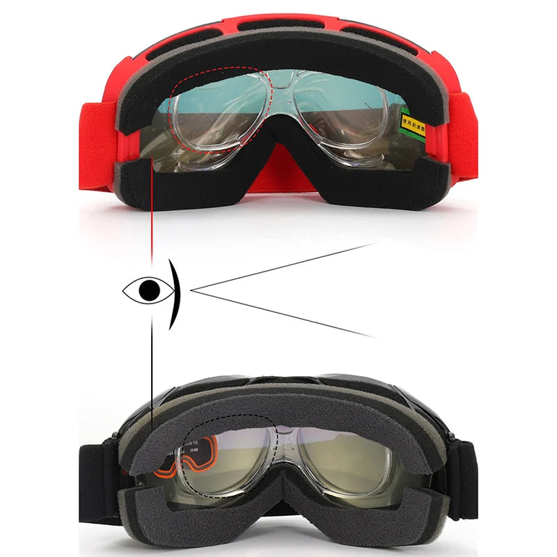 Lunettes de ski avec correction, adaptateur optique, monture universelle flexible, taille TR90, pour snowboard, moto