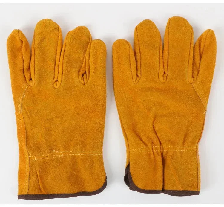 Guantes de trabajo para hombre de piel de vaca suave para conductor, caza, conducción, granja, jardín, soldadura, protección de seguridad