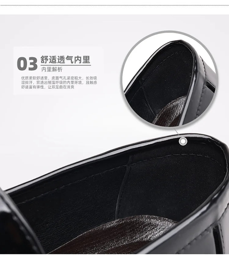 Zapatos de cuero para hombre, otoño, negocios, formal, tallas grandes, zapatos de vestir para hombre, zapatos casuales de suela blanda, zapatos negros para novio de boda para hombre