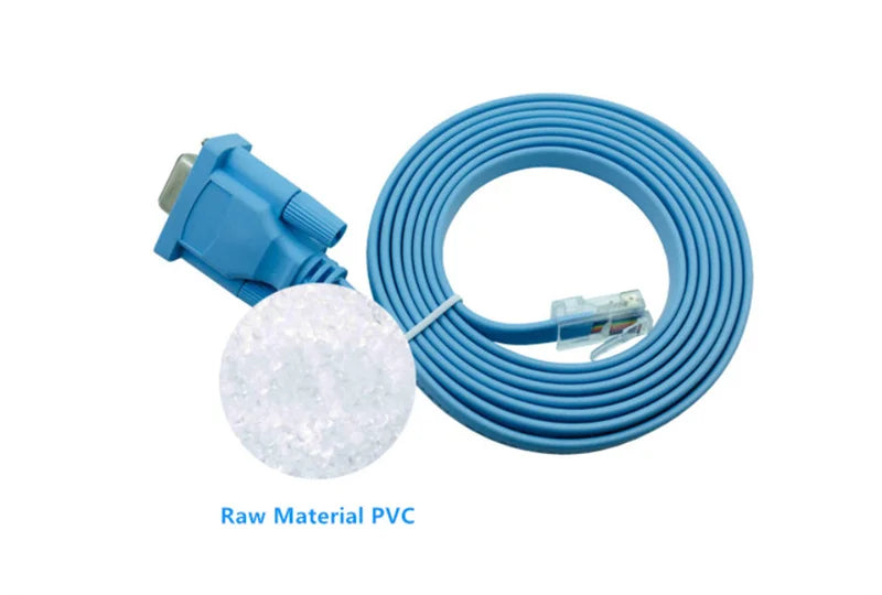 Cable de Consola DB9P Conector RJ45 Ethernet a RS232 DB9 Puerto Serie Cables de Red para Routers Cisco Switch Router Azul 1.8m