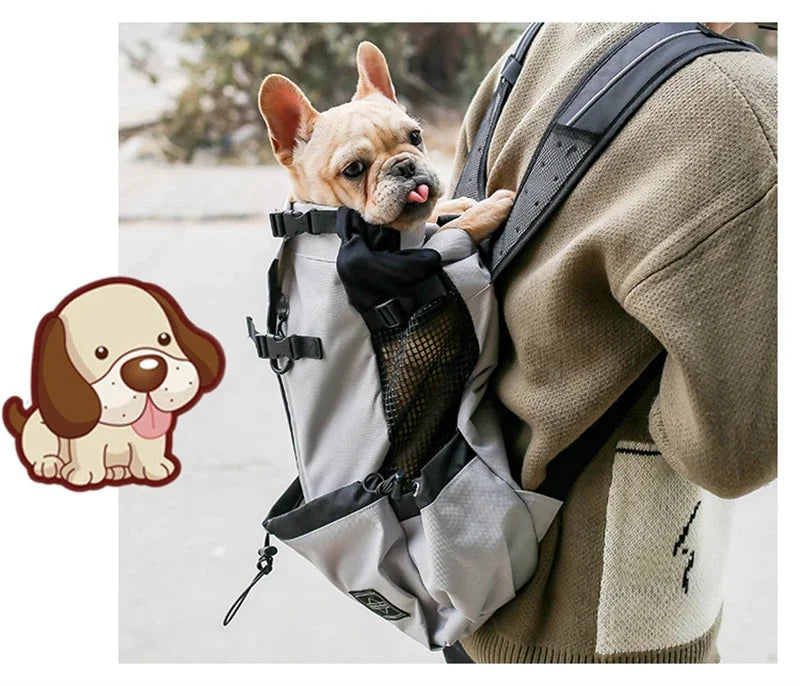 Bolsa transportadora transpirable para perros, mochila portátil para viajes al aire libre, transportadores reflectantes para gatos, accesorios para perros Bulldog Francés