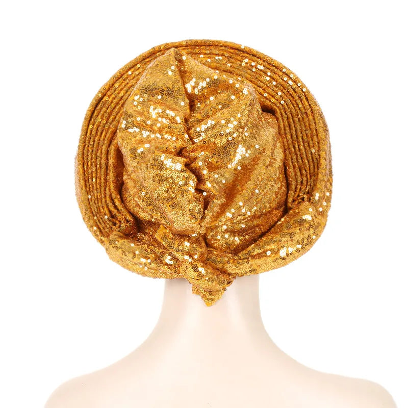 Sequin Auto Gele Headtie – Sparkle with African Royal Elegance