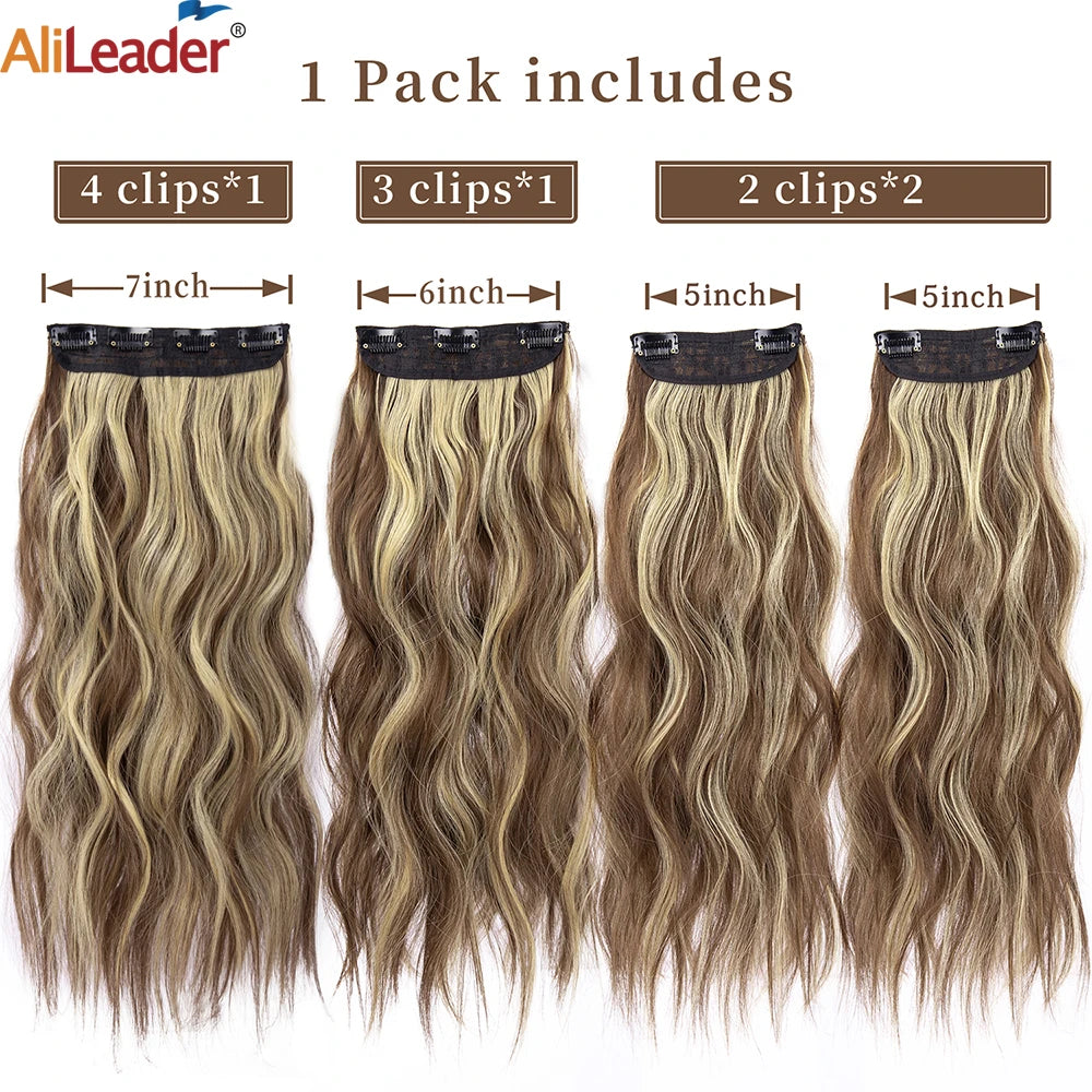 Extensiones de Cabello Ondulado Largo de Clip