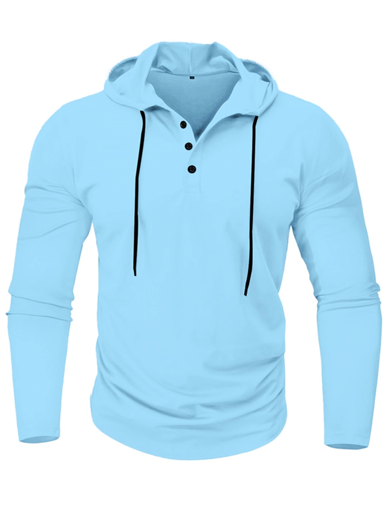 Sudadera con capucha deportiva para hombre, ajustada, de manga larga, con cordón, transpirable, informal