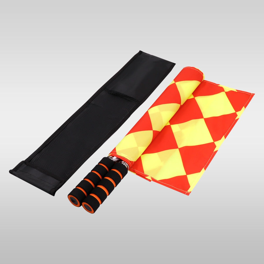 2 unidades/paquete Banderas de árbitro de fútbol profesional Banderas de juez de línea de fútbol de juego limpio Equipo de árbitro de juego deportivo