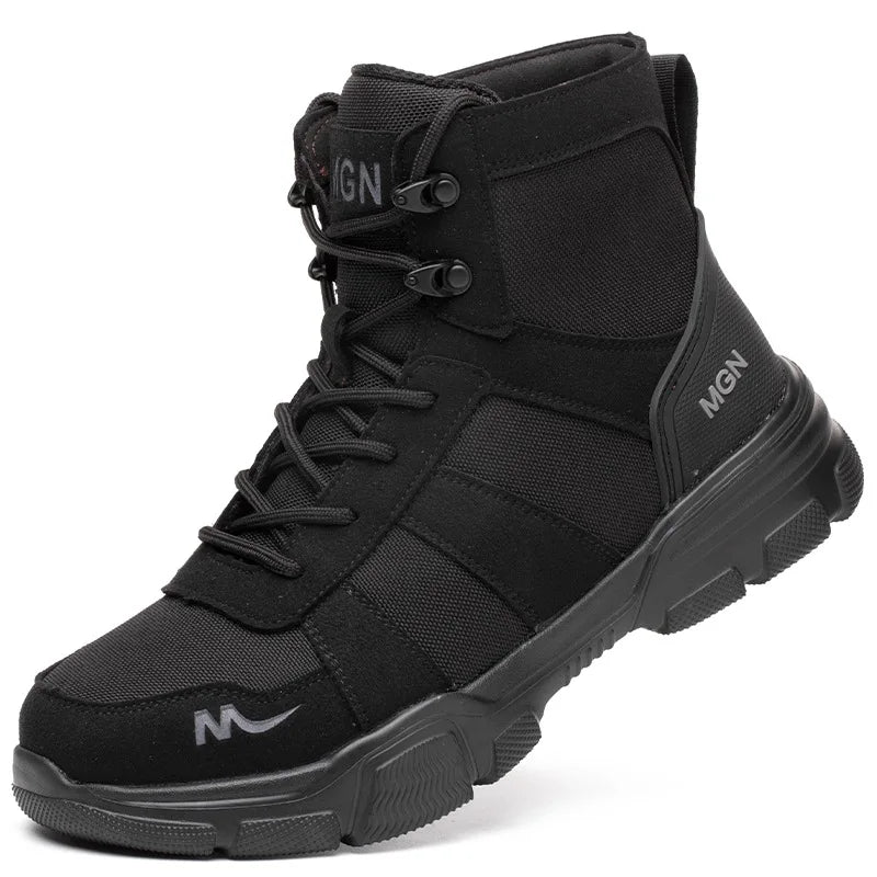 Zapatos de seguridad con puntera de acero para hombres y mujeres, ligeros, anticaída, zapatillas con puntera de acero, botas de trabajo indestructibles, calzado de seguridad para construcción