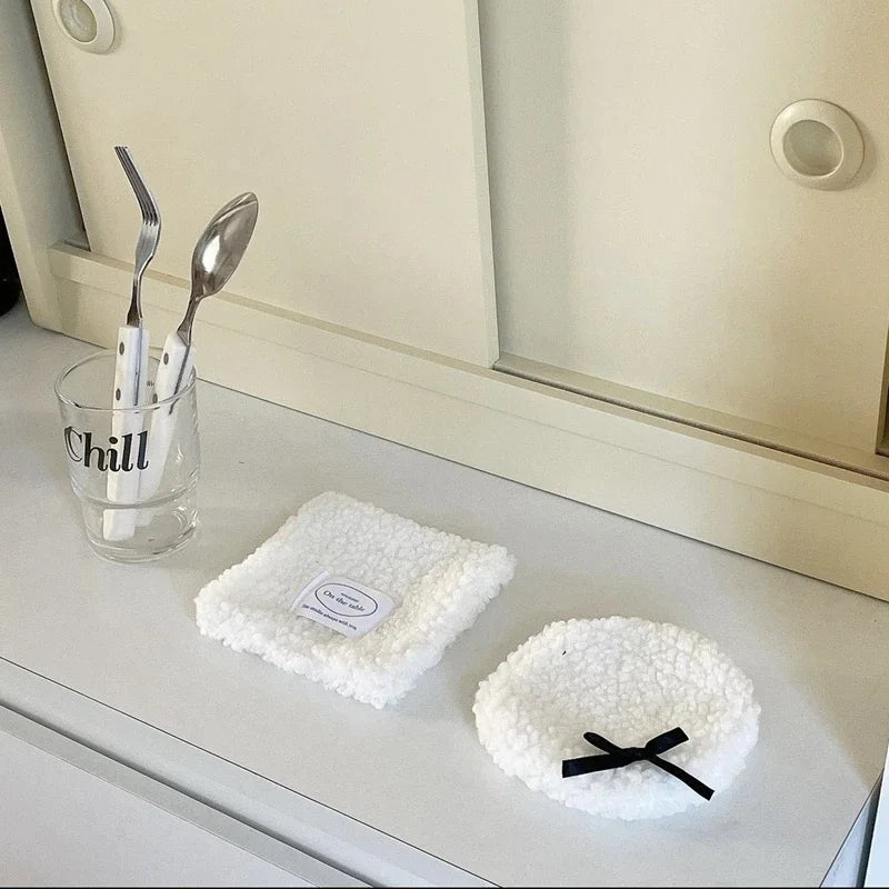 Dessous de verre style coréen fait main en coton à carreaux, coussin isolant, set de table, décoration de la maison, accessoire de cuisine