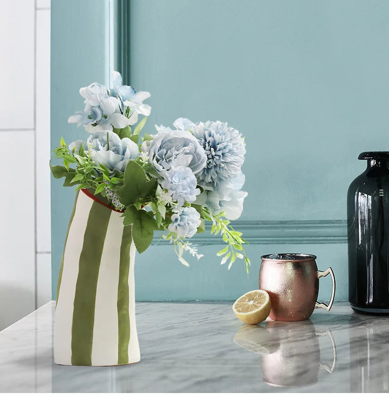 European-style ins porcelain vase decoration TV cabinet Study home decoration flowers tabletop crafts