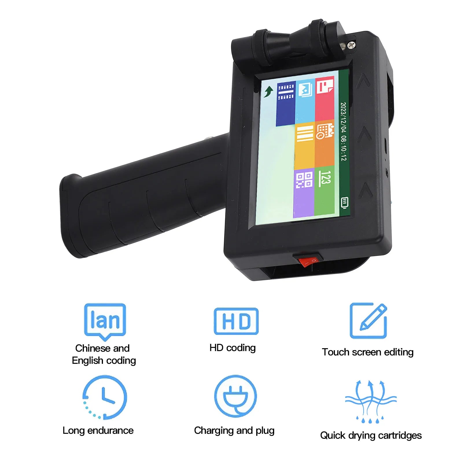 LA50 Portable Inkjet Label Printer 12.7mm Production Date Time Batch Number Handheld Inkjet Printer