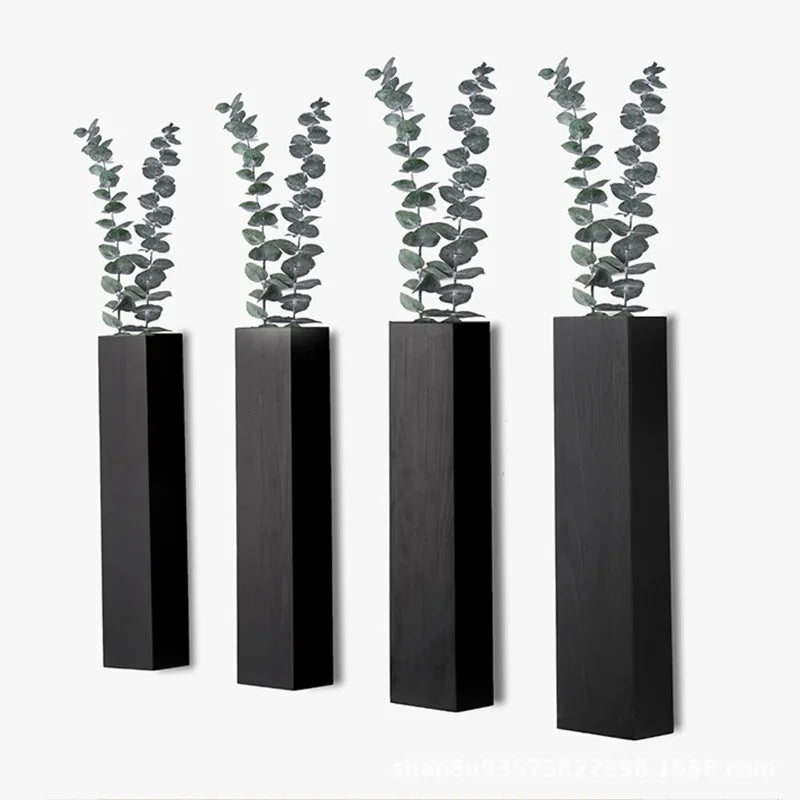 1pc Pine Wood Hanging Vase Wall Decor - Dried Flowers Plants Living Room Home Decor Wall Decoration