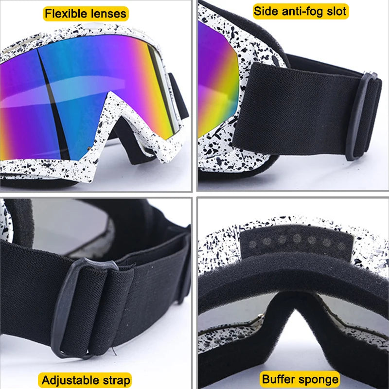 Lunettes de ski, snowboard, antibuée, sport d'hiver, cyclisme, moto, coupe-vent, protection UV