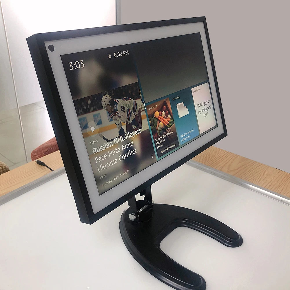 Skjermfot Justerbar sammenleggbar skrivebordsstativ Vanntett multifunksjonell skjermfot for Echo Show 15