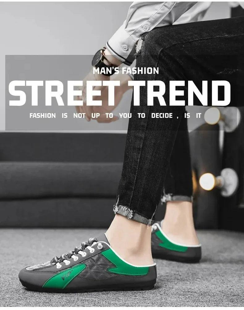 Pantuflas de Verano para Hombre Zapatos Casuales de Fondo Plano de Moda para Hombre Zapatos de Apoyo de Suela Blanda Zapatillas Deportivas para Hombre