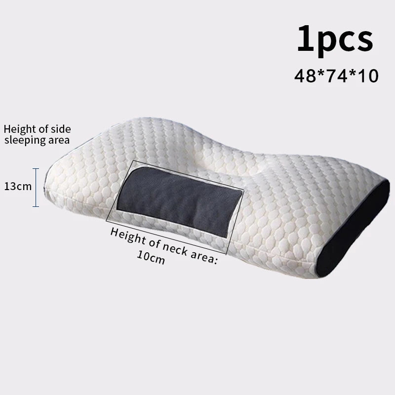 Almohada cervical para el cuello que ayuda a dormir y protege el cuello, almohada de masaje SPA ortopédica para el hogar de fibra de soja para dormir, novedad.