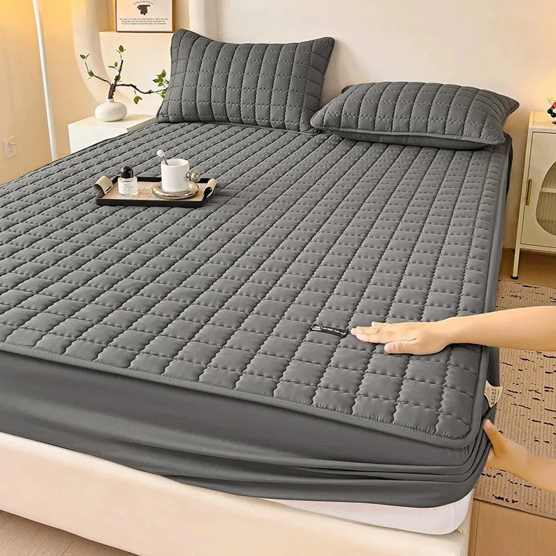 Waterproof Thickened Mattress Pad Protector Adjustable Durable Fitted Sheet Bed Covers Anti-mite Non-slip Bedspreads 150/160x200