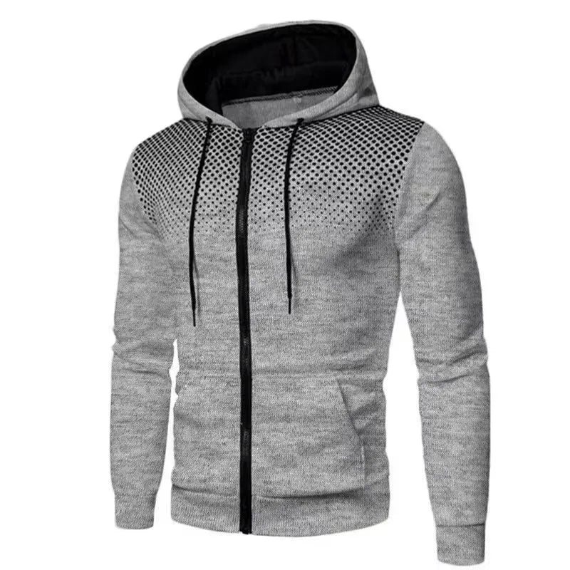 Conjunto de chándal de hombre casual con cremallera y gorro de forro polar de color liso para otoño e invierno estilo europeo y americano