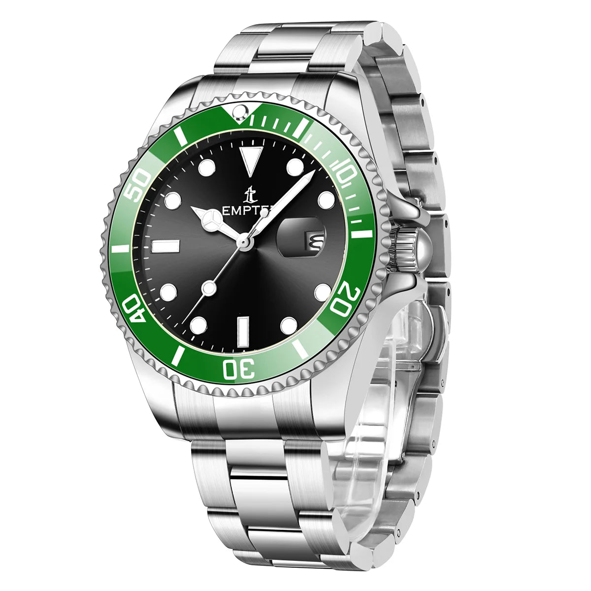 Montres pour hommes avec date, montre-bracelet de luxe étanche pour hommes, analogique, bicolore, en acier inoxydable, lumineuse