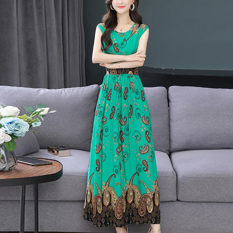 Robe d'été à manches courtes pour femmes, nouvelle mode, imprimé, en coton, grande taille, vêtements pour femmes