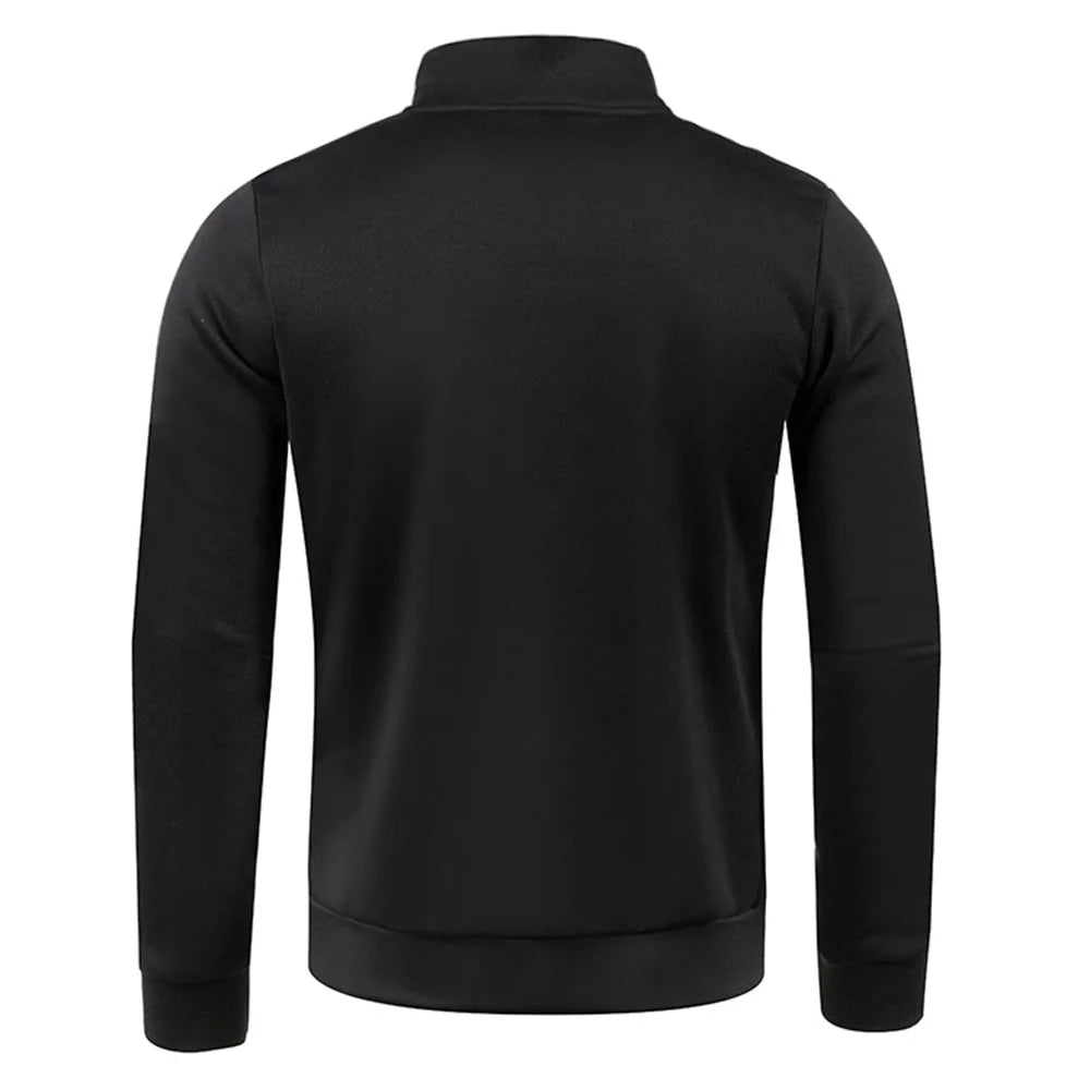 Sudadera de hombre, primavera, más gruesa, tipo pulóver, con media cremallera, para hombre, sudadera con capucha, sudadera de exterior, otoño, color liso, cuello alto