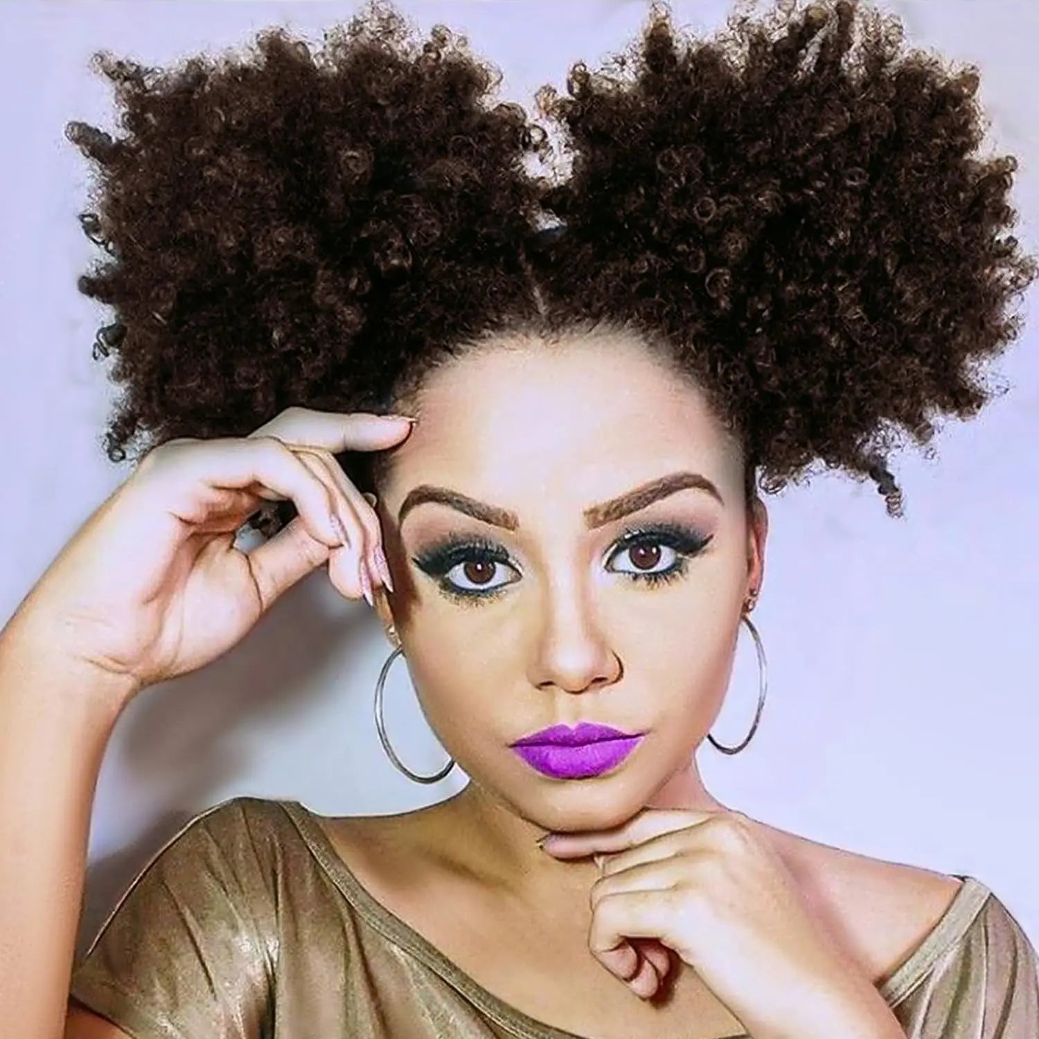 Synthetic Afro Puff Drawstring Ponytail for Black Women Short Kinky Curly Afro Ponytail Hair Puffs Afro Bun Ponytail