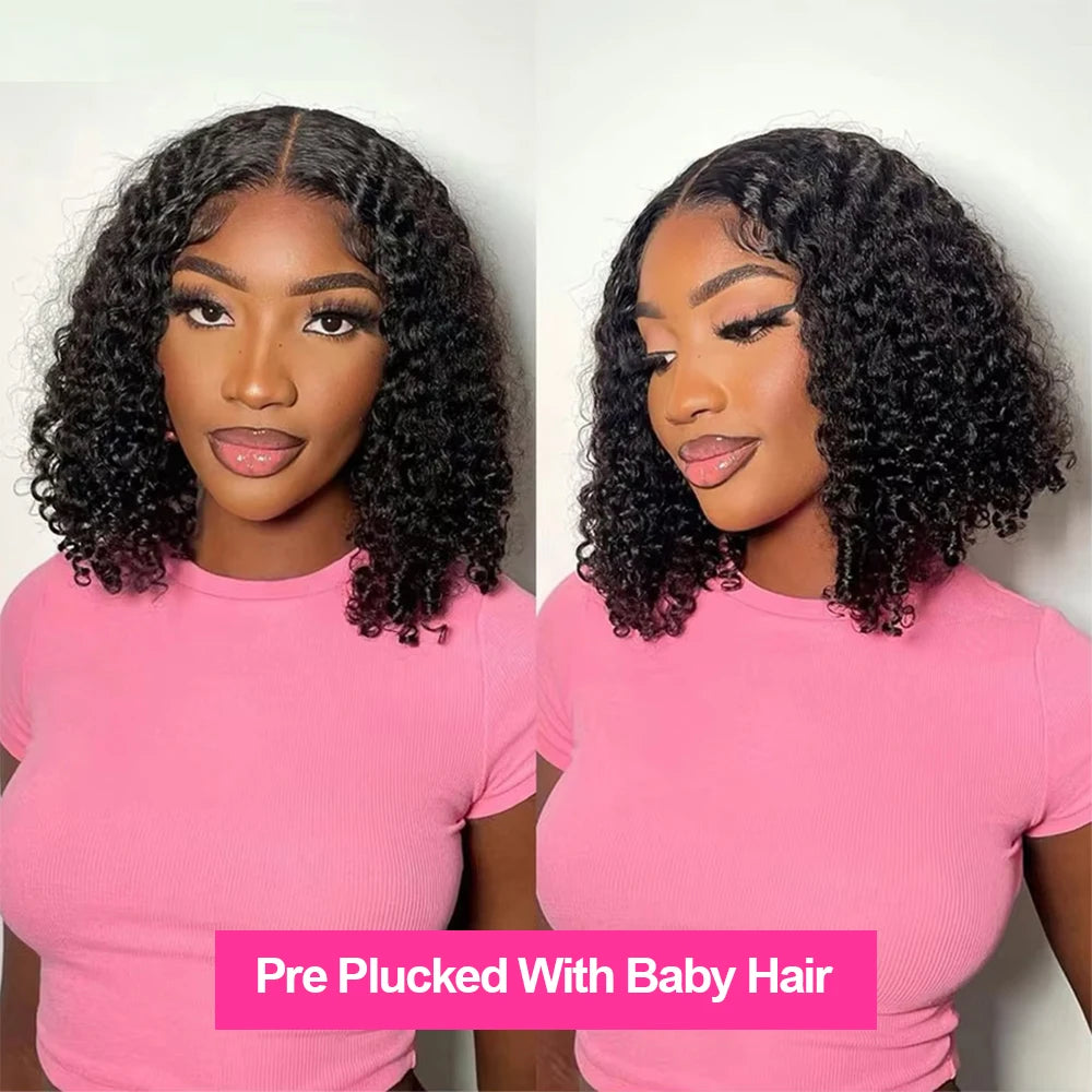 CEXXY Short Bob Wig 13x6 HD Lace Frontal Wig Jerry Curly Human Hair Wig Water Wave 13x4 Lace Remy Human Wig For Women On Sale