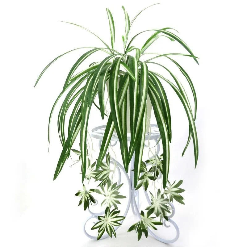 Plantas artificiales colgantes de pared, Chlorophytum, plantas verdes en maceta, plantas falsas de PVC, flores artificiales, decoración de sala de estar, 65 cm