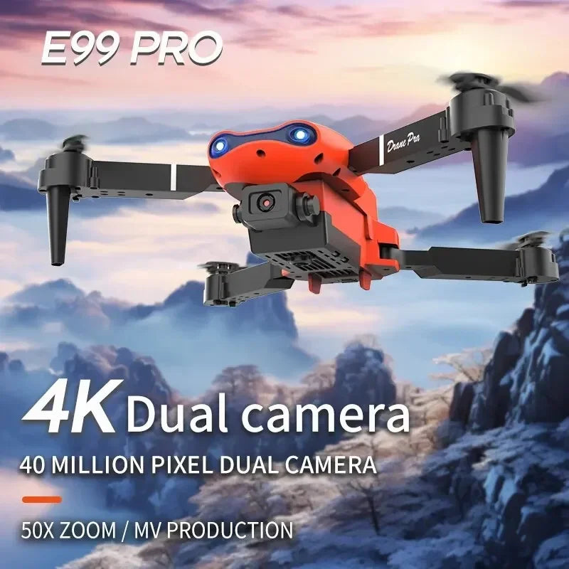Dron RC 2024 E99Pro profesional 4K con cámara HD gran angular de 1080P, helicóptero plegable, WIFI FPV, función de mantenimiento de altura, juguete de regalo