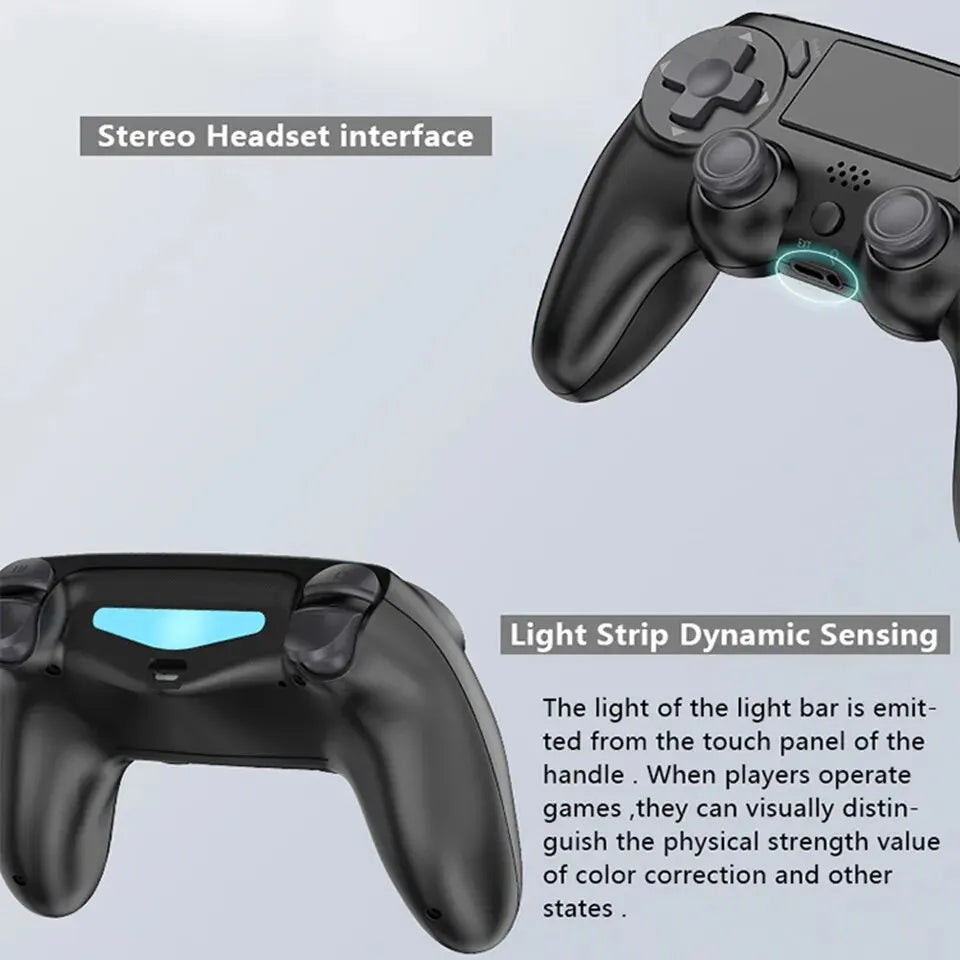 Mando inalámbrico GAMINJA con giroscopios de seis ejes, controlador de juego de doble vibración para PS4, PS3, consola de juegos, Windows 7, 8, 10, PC Joystick