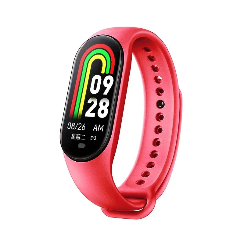 Pulsera inteligente multifunción con monitor de ritmo cardíaco, presión arterial, pasos, música, monitorización del sueño, reloj deportivo inteligente M8