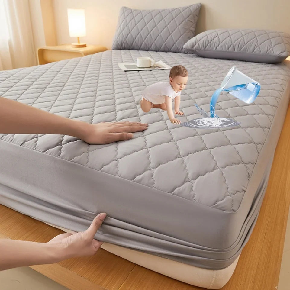 Vanntett madrassbeskytter Preget madrasstrekk Mykt, pustende, tilpasset madrasstrekk 120/150/180/220x200 Vaskbart