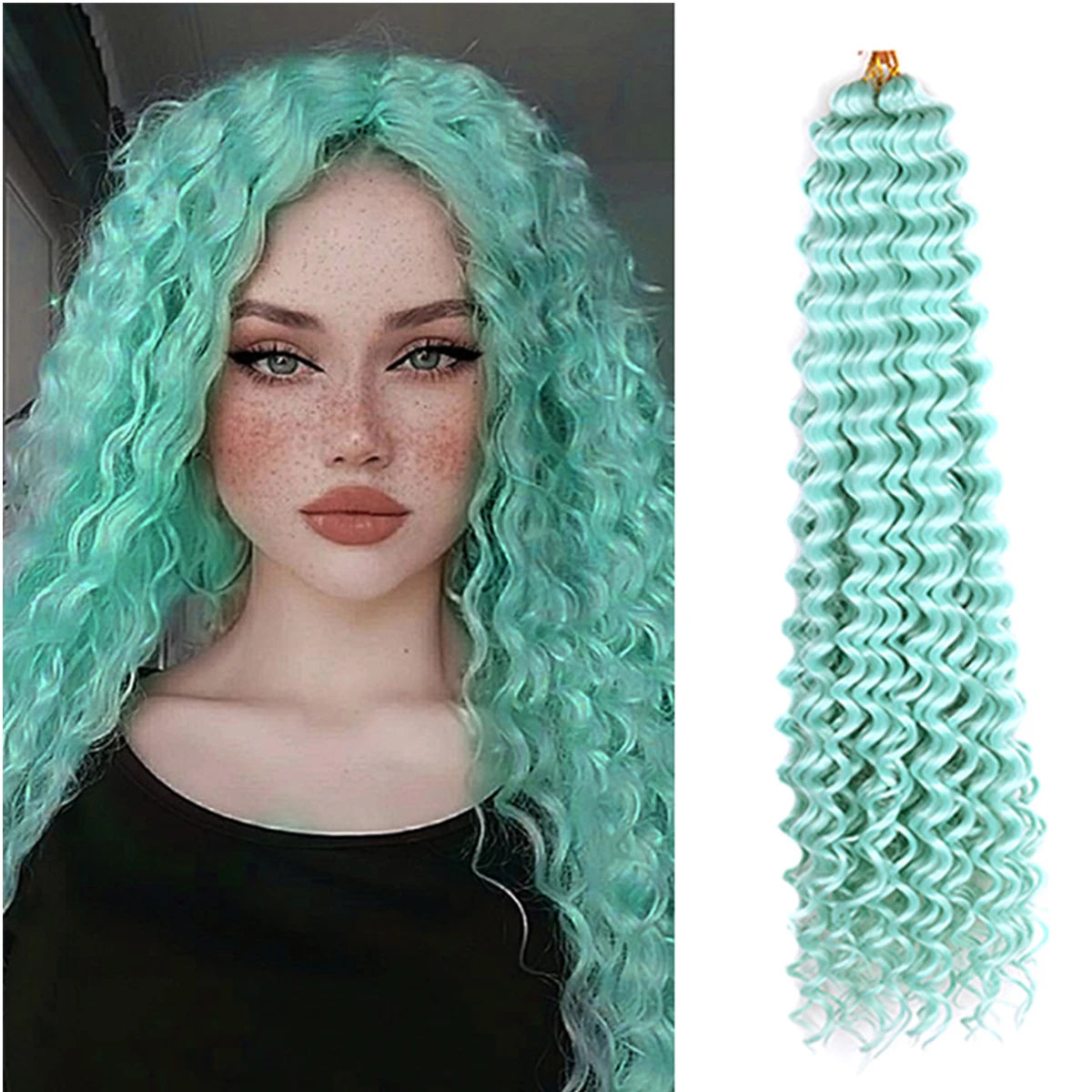 Syntetisk 22 tommers dyp bølget vri heklet hår syntetisk afro krøllete hår heklet fletter ombre brun flettehår extensions