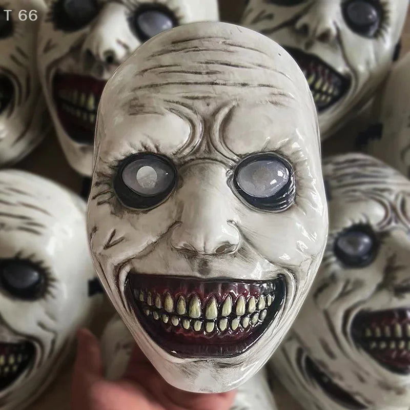 Accesorios de cosplay para fiesta de carnaval de Halloween, máscara de plástico de terror para Halloween, máscara de demonio exorcista, máscara de látex blanco exorcista